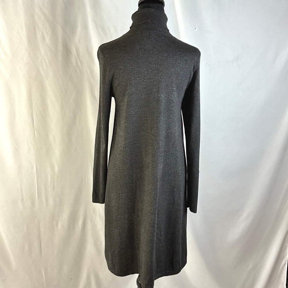 AGB Womens Medium Turtleneck Sweater Dress Charcoal Grey Minimalist Winter Basic